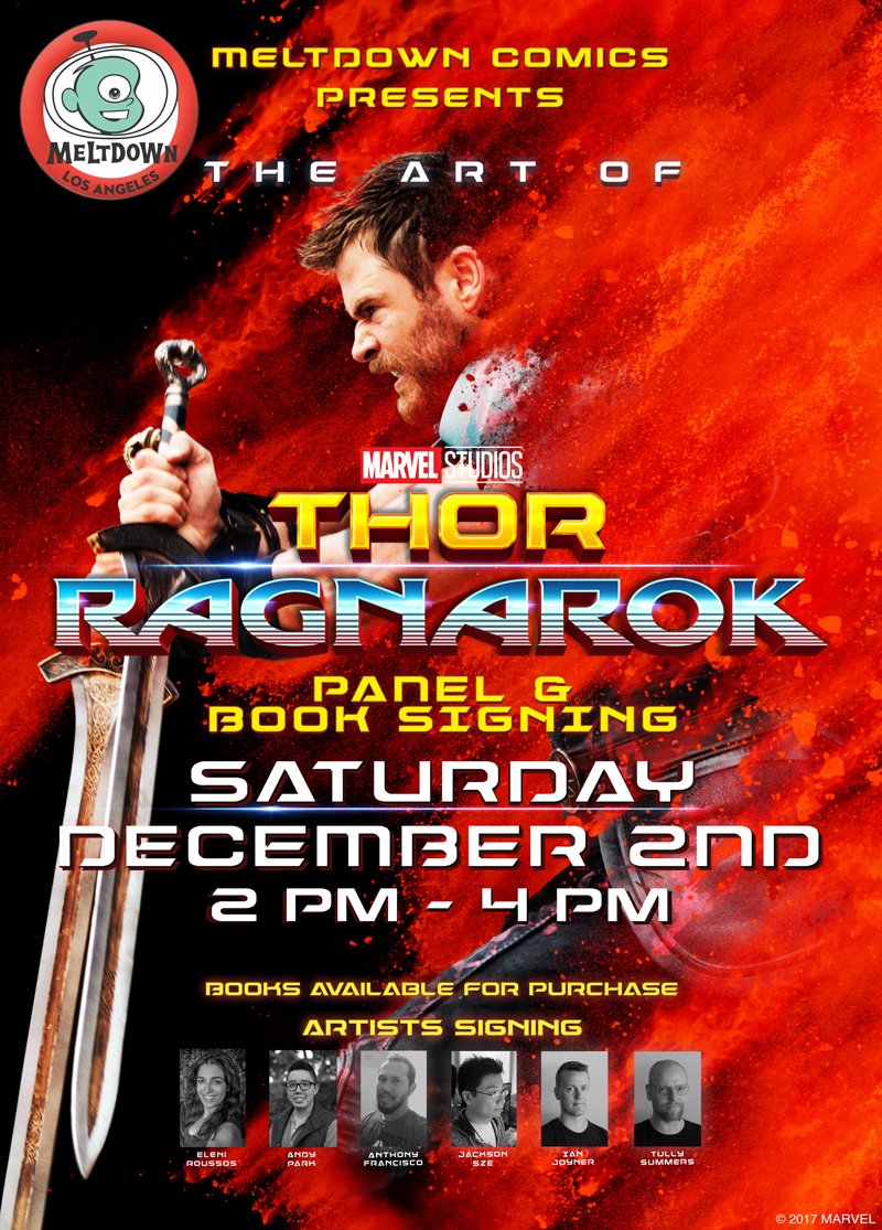 MeltdownComics's tweet photo. This Saturday, 12/02/2017 at Meltdown Comics: The Art of Thor Ragnarok Panel and Signing https://t.co/j81PXKIK1u https://t.co/9ejSwWFRUH