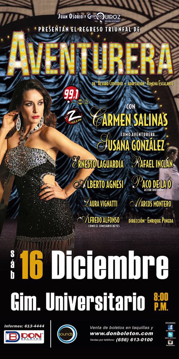 AventureraMx's tweet photo. Ciudad Juárez!! Nos vemos el 16 de diciembre! 
VIVAMOS JUNTOS EL CLÁSICO DE MÉXICO, AVENTURERA!!
BOLETOS: https://t.co/rL5bFhel1q https://t.co/nL4wqzWjZl