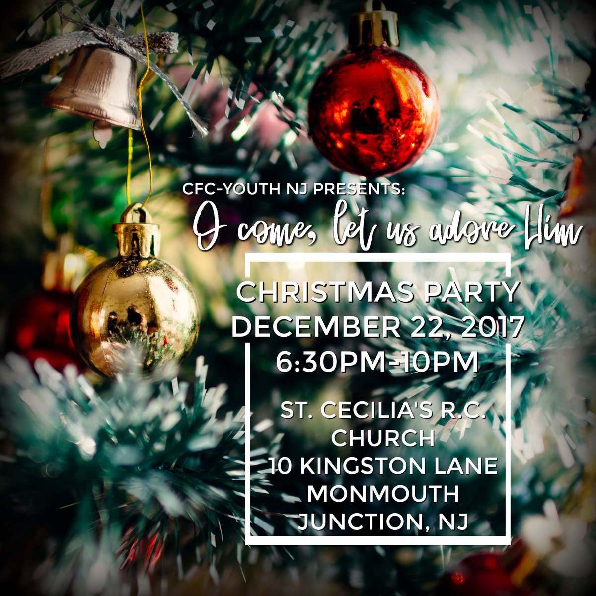 cfcyouthnj's tweet photo. Brothers and sisters! Please join us for our annual Christmas party on 12/22 at St. Cecilia’s Church in Monmouth Junction - dress to impress! #cfcynj #cfcyouth https://t.co/HQQBoa2nlj