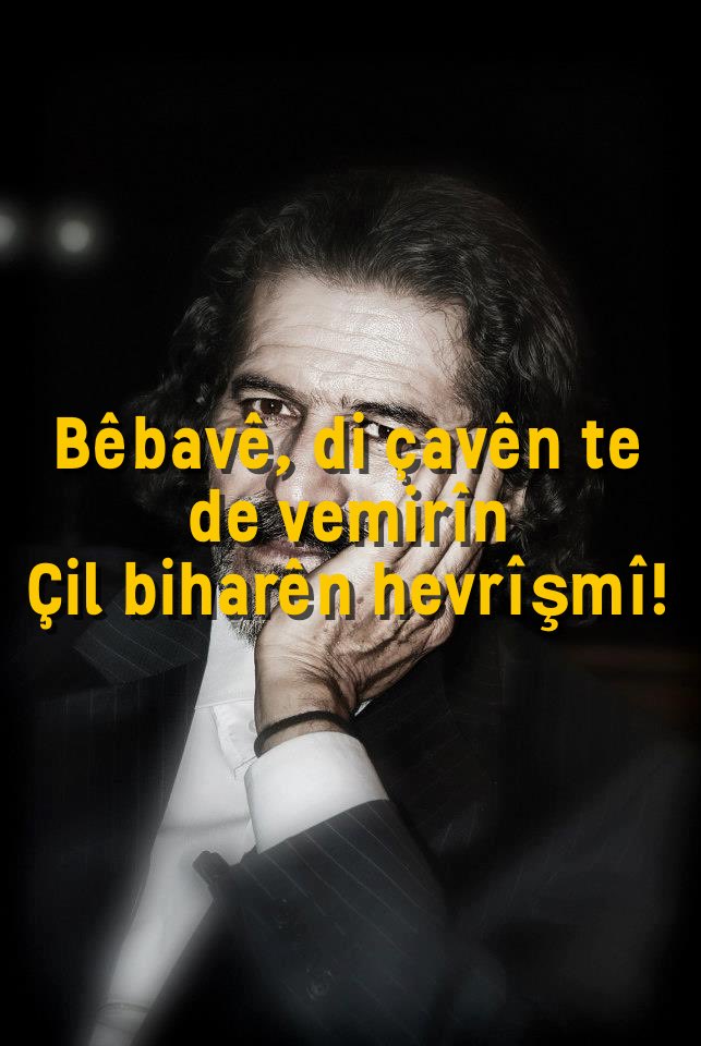 BejeKurdi's tweet photo. Bêbavê, di çavên te de vemirîn
Çil biharên hevrîşmî!

#TwitterKurds #ArjenArî https://t.co/PwBfkLZoJc