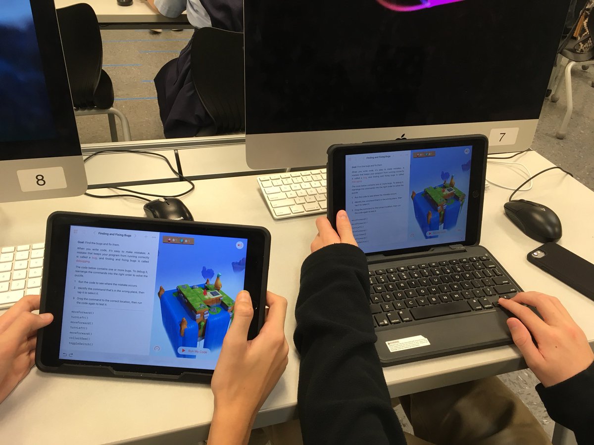 tim_nunn's tweet photo. #HourOfCode warmup 🏋️‍♀️ at Tech Club @SwiftPlayground #CSforAll https://t.co/3Y9eeG5fDw