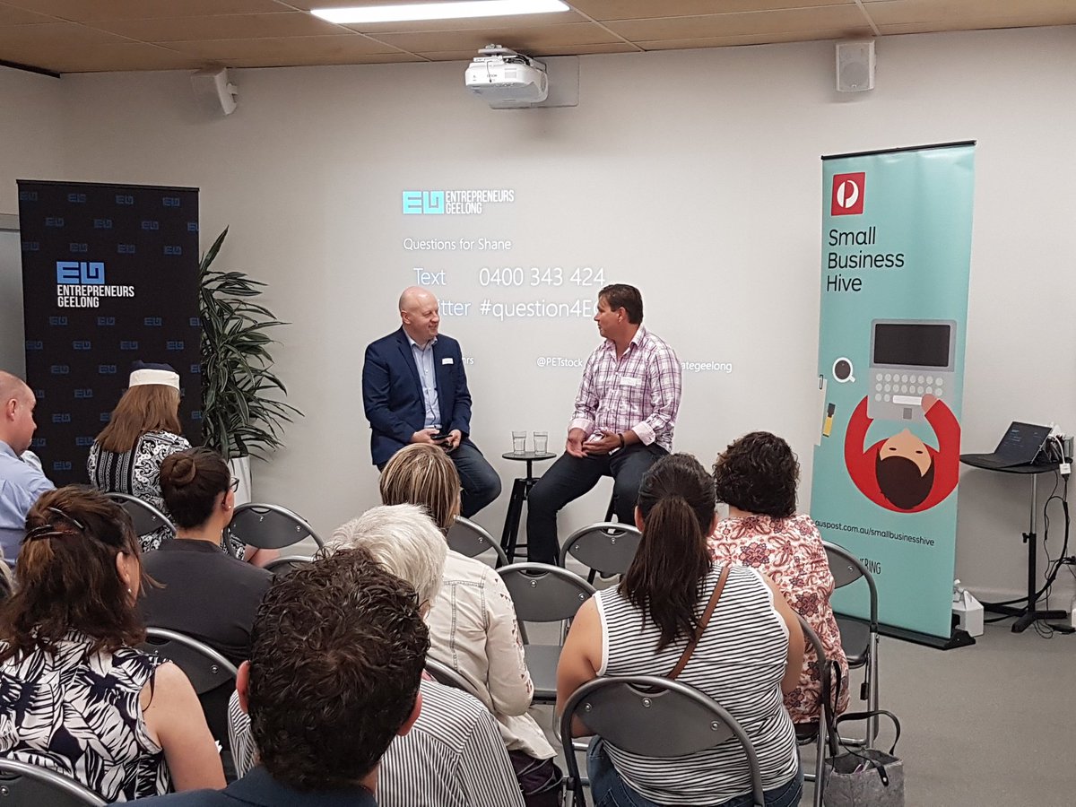 AdamMurrayCA's tweet photo. Great to hear fellow St Arnaud boy Shane Young (Petstock) at Entrepreneurs Geelong this morning. @GeelngEntrprnrs @FoundX_ @PETstock https://t.co/qiqHajoqYG