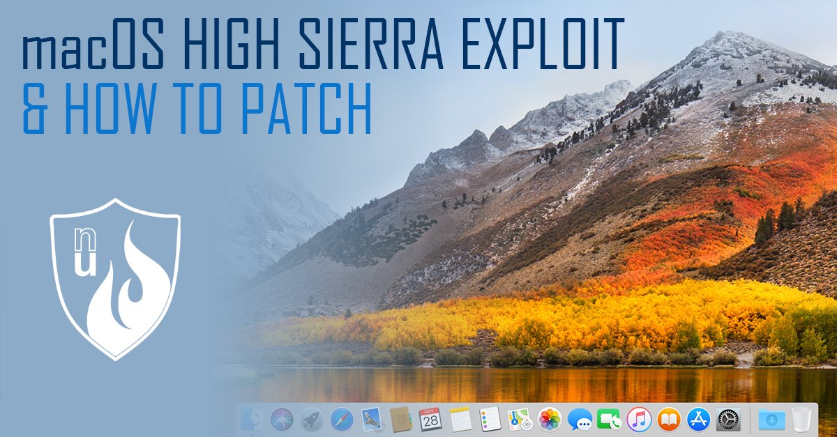 PDI_Sec_Net's tweet photo. An exploit discovered in macOS High Sierra allows users admin rights within a password. For more information and the patch to fix this, click here: https://t.co/ieniTRKmzy #macOS #highsierra #apple #rootexploit #exploit #patch #update #cybersecurity #infosec https://t.co/9bGCTe1epj
