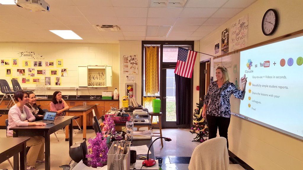 klpompeo's tweet photo. Demomstrating the awesome features of @edpuzzle for @EastCowetaHigh teachers #edpuzzleworkshop https://t.co/ieavb2CS6H
