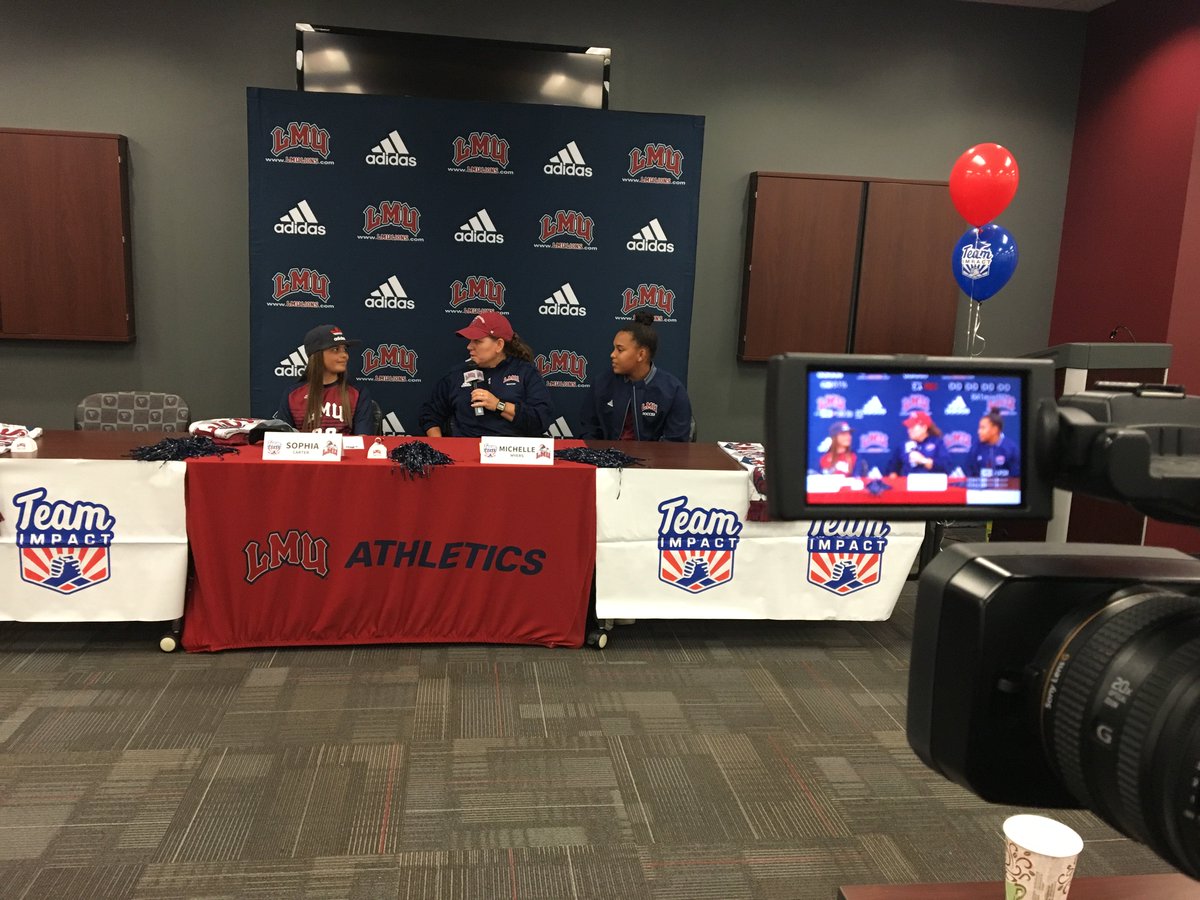 lmulionsWSOC's tweet photo. “Draft Night” A Success As @LMULions Adds New Teammate.

Watch the press conference and read more about @lmuwsoc and @GoTeamIMPACT here: https://t.co/hF2NtvZVrv

#LIONSTRONG https://t.co/dMboFyuYhJ
