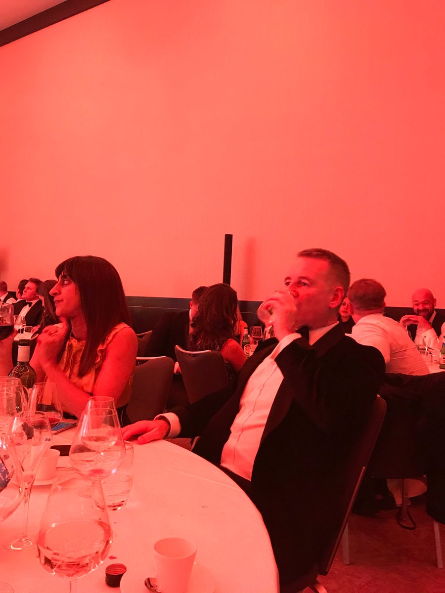 JonathanR1974's tweet photo. Eyes down ... awards time. We’ve already been in the dance floor @NetworkNatter @JonathanHirst #emptyglasses 😢 https://t.co/oZrBj5hCno