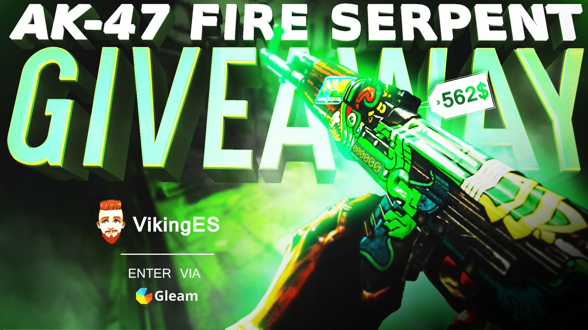 byvikinges's tweet photo. SORTEO: * StatTrak™ AK-47 | Fire Serpent (BS)

🔃 RT + Follow 
➡️ Gleam.io: https://t.co/0zq3CP9H5s
🆗 Like y Comenta: https://t.co/1xNmP3nehh

Termina: 10/12/17 SUERTE!! https://t.co/t4IiKKyd76