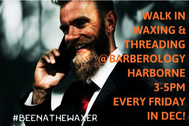 Beena_Chauhan's tweet photo. Harborne, you called?
You've got the haircut, you've got the beard trim now let's sort out the rest!
Walk in waxing and threading available 3pm - 5pm every Friday in December!
Get waxed and be hair free for up to a month! https://t.co/FlwDvsYNfa