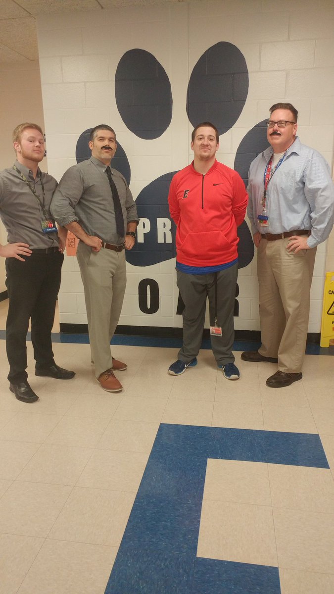 SyarAustin's tweet image. Here&apos;s to just some of the many awesome guys in our building! 
#malerolemodels 
#Movember2017 
@Edgewood_ES