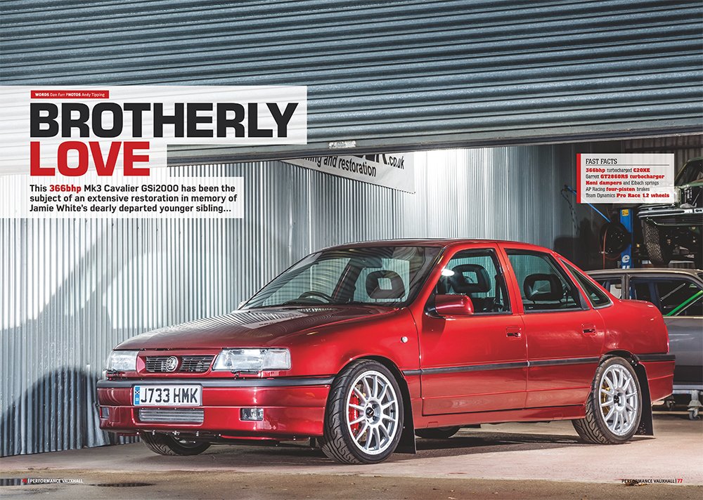 DanFurr's tweet photo. This 366bhp #Cavalier #GSi2000 has been the subject of an extensive restoration by @retro_power. Read all about this #SatinRed stunner in the new issue @PerformanceVaux, IN STORES NOW! ๐ Use our store finder at https://t.co/Gmh1yRTu4y, or order online at https://t.co/FgfeB2bXRo https://t.co/i2WR9CYrih