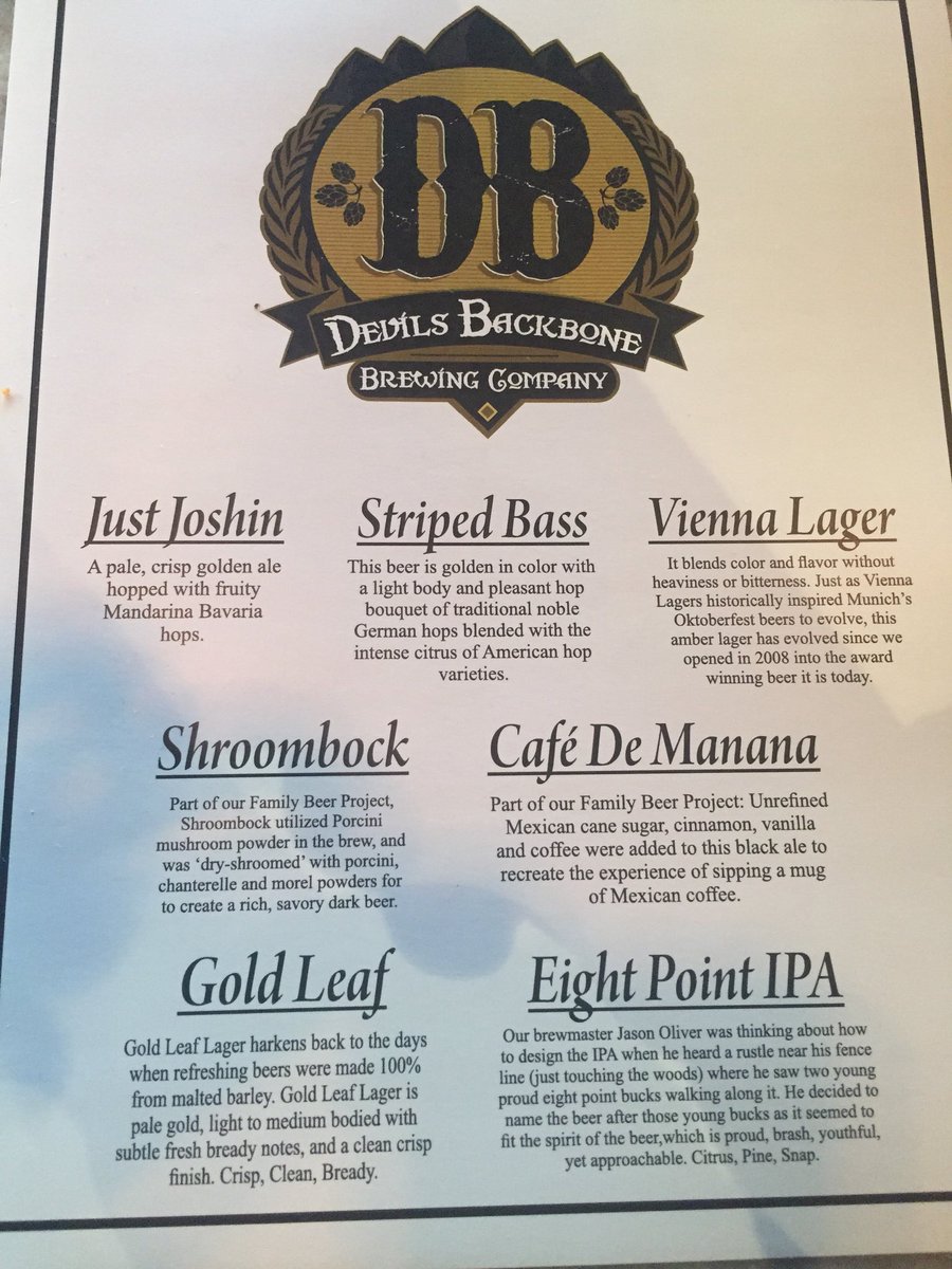DBbeer_Kory's tweet photo. Come see me tonight @ Doughboys on 24th st. to get your hands on some of these limited beers. #dbbrewingcompany #pizzaandbeer #DevilsBackbone https://t.co/tz8aJHbqxX