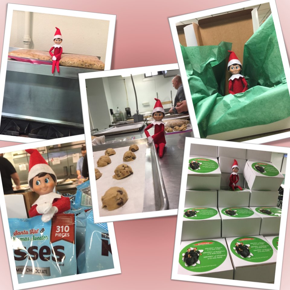 SERVPRO_EBW's tweet photo. Spark the Elf found his way over to the church on Tuesday while we were baking cookies for our valued clients. He hopes you like them!
#SparkTheElf #ServproEBW #HereToHelp #MeetSpark #HolidayCookies https://t.co/dIbZ3T53XJ