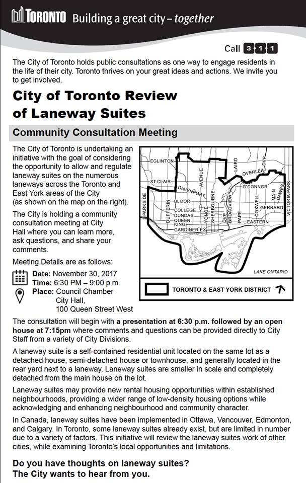Tonight City of Toronto Review of Laneway Suites <a href="/GetInvolvedTO/">Get Involved Toronto</a> #Ward30 6.30pm start at City Hall HT <a href="/LanescapeCA/">Lanescape</a> <a href="/lanewayproject/">The Laneway Project</a> @EvergreenCanada