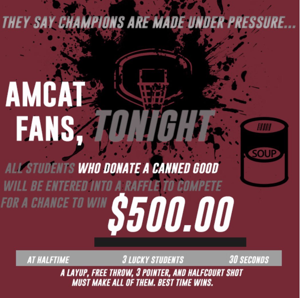 AnnaMariaSAAC's tweet photo. Donate a can good tonight at the Men’s home opener 7pm for a chance to win $500 at halftime!! Please read the image below. https://t.co/CjAg1GF2we