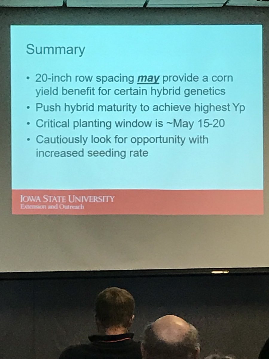 MorehouseTj4Ag's tweet photo. Last session of #ICM17 is @marklicht talking about “Corn planting decisions, what has changed?” A discussion on planting dates, pops, maturities, and geography. https://t.co/mWFIptwmud