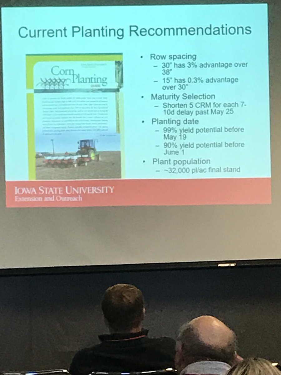 MorehouseTj4Ag's tweet photo. Last session of #ICM17 is @marklicht talking about “Corn planting decisions, what has changed?” A discussion on planting dates, pops, maturities, and geography. https://t.co/mWFIptwmud