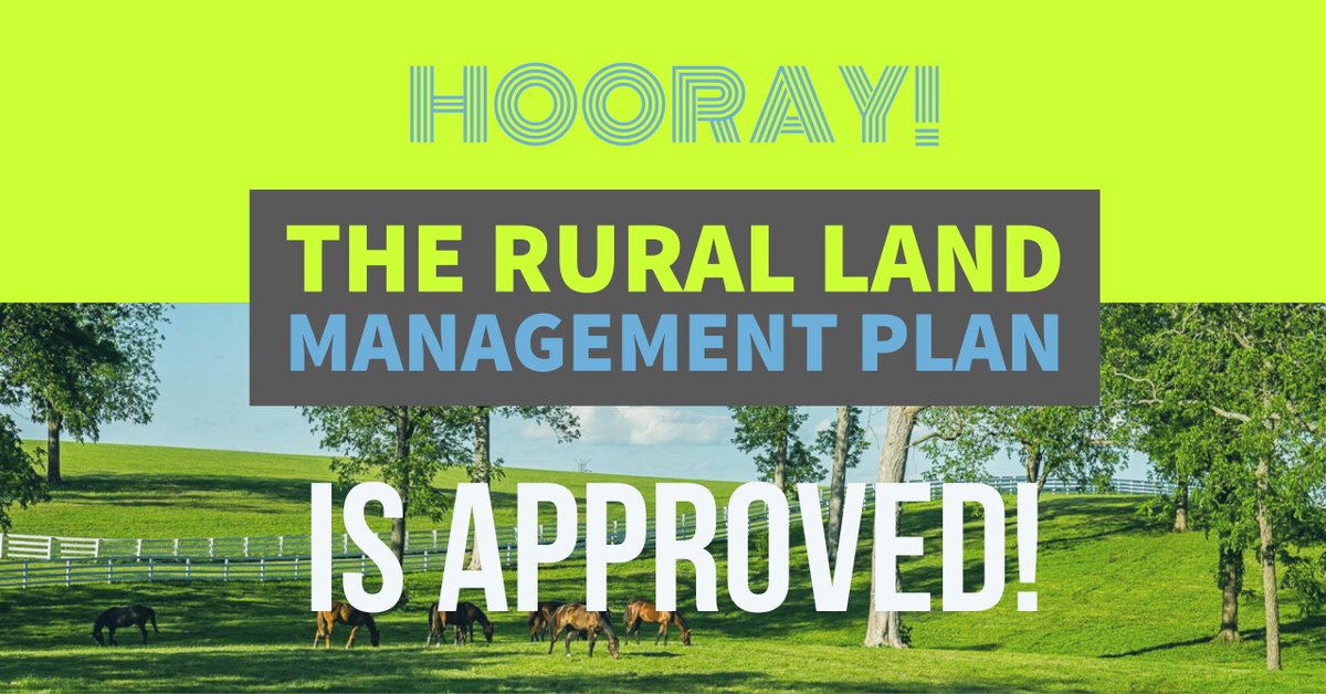imagine_lex's tweet photo. It's official! Today the Planning Commission adopted the Rural Land Management Plan update as an official element of the 2013 Comprehensive Plan. #imaginelexington #sharethlex
Check out the RLMP here:
https://t.co/YIldxPxpp6 https://t.co/mfQGGddmwI