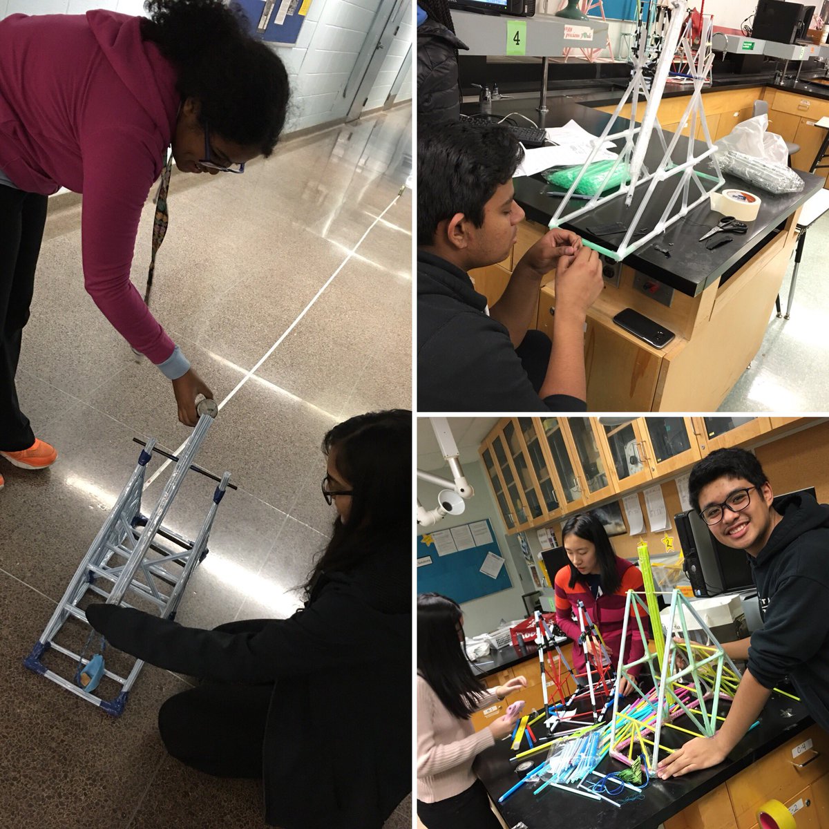 hellomskao's tweet photo. Gr11’s working on straw #trebuchet project. 4 days left! #controlledpanic @lakeshoreci @LCIscience https://t.co/0u8gxDga6Y