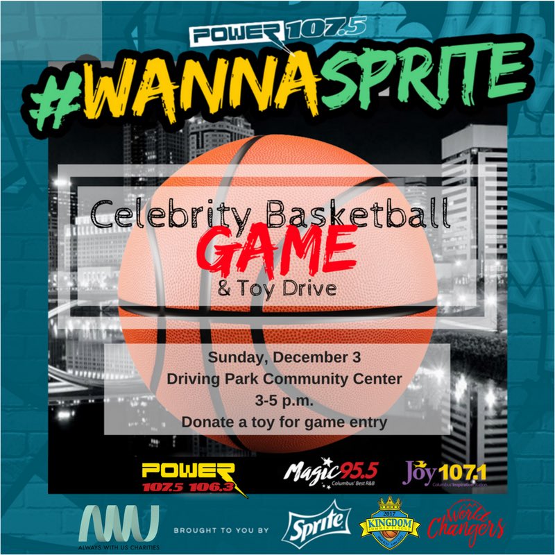 G_REESE's tweet photo. Annual World Changers Celebrity and Charity Basketball Game &amp; Toy Drive.... Sponsored by Sprite featuring  @yavesellis @AWU_CHARITIES @djmrking @sprite and many more! Driving Park Community Center @ 3PM Admission is bring a toy. #kingdomleague #awu #sprite #power1075 #joy1071 https://t.co/qKnMQonuDT