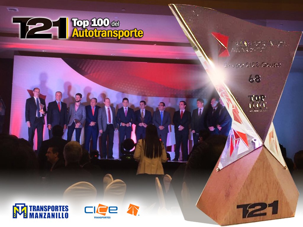 grupo_cice's tweet photo. Felicidades #CICETransportes y #TransportesManzanillo por el reconocimiento otorgado por la posición 68 del #Top100Autotransporte en México de @GrupoT21 https://t.co/9o4qPkGEZe