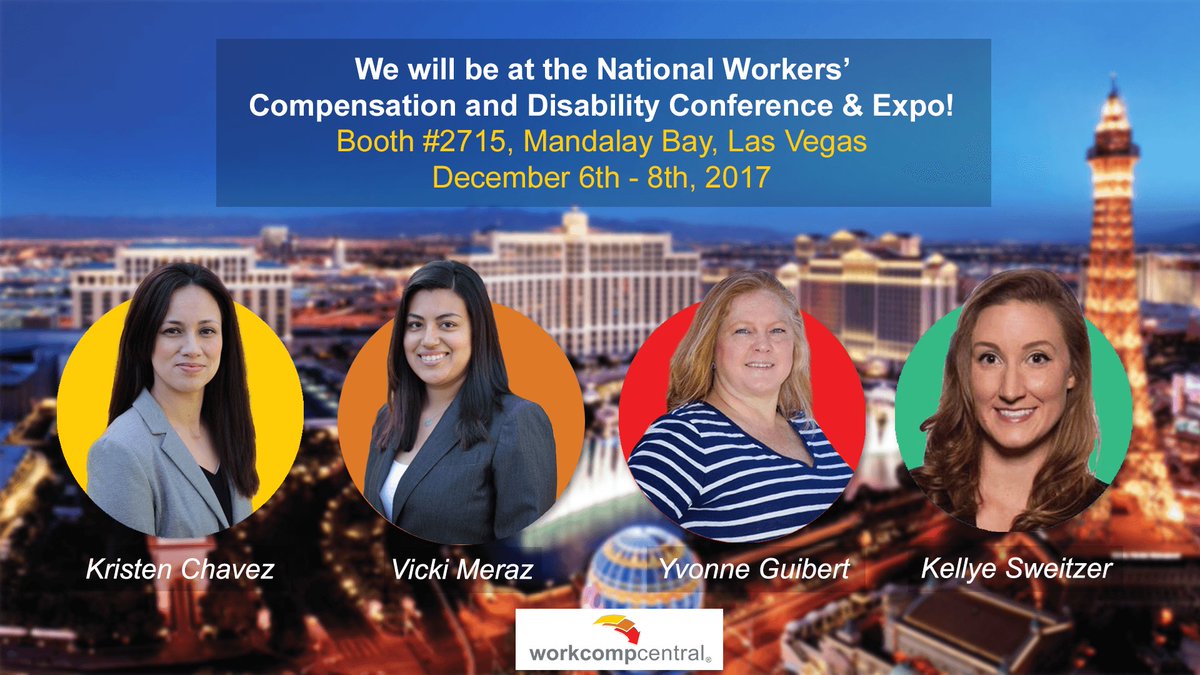 WorkCompCentral's tweet photo. Stop by booth #2715 at National and say hello! #NWCDConf #WCConf https://t.co/lxTxsIWyA5