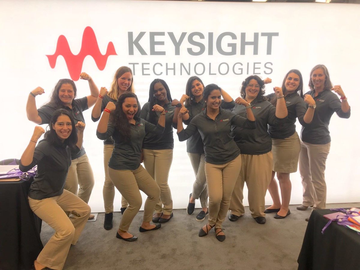 Keysightcareers's tweet photo. More than 70 Keysight and Ixia teammates from seven different countries showed their #KeysightStrong pride at #WE17. https://t.co/jjQSqQRnm8
