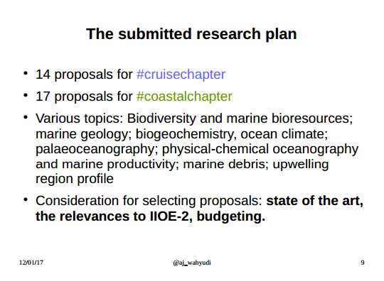 IMB_RG_RCO's tweet photo. There are 14 and 17 research plan suubmitted for #cruisechapter and #coastalchapter, respectively. @lipiindonesia @OseanografiLIPI @iioe_2 https://t.co/GpaDkqTizA