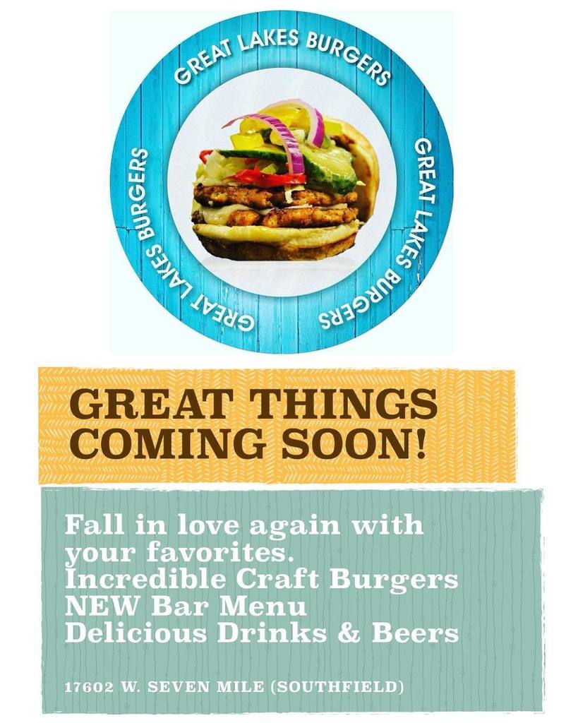 GLBurgerBar's tweet photo. The all new Great Lakes Burger &amp; Sports Bar is coming to the heart of Detroit. We’ve listened and we made a ton of changes. Ample parking, Dine In, Bigger Burgers, Faster Service, and much more. #greatlakesburgerbar #detroit #customer https://t.co/Umuwnj6sV4 https://t.co/XaECa19kR7