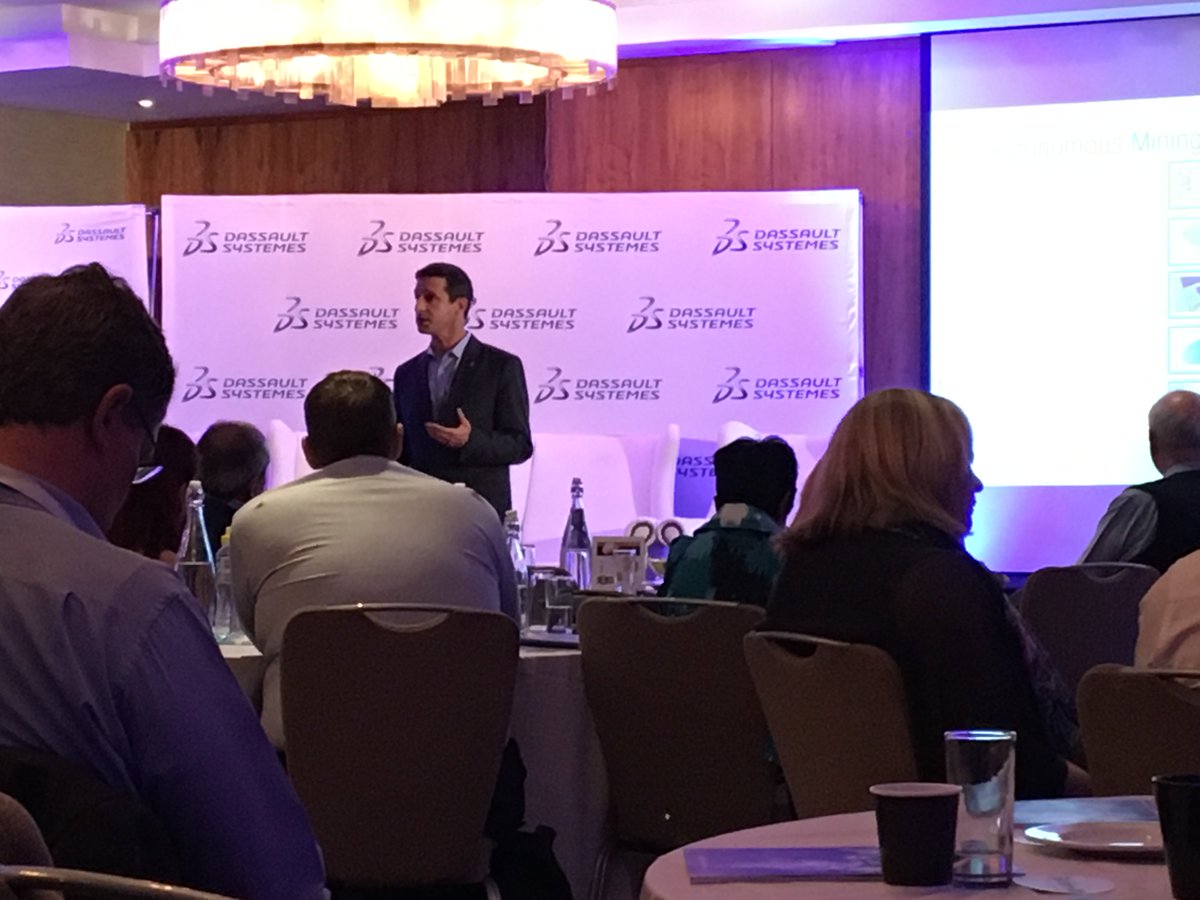 EM_3DS's tweet photo. Highlights from @Dassault3DS Natural Resources Forum in Johannesburg, South Africa: Raoul Jacquand, @3DSGEOVIA CEO, presents “Technology Driving the Mine of Tomorrow.” #Mining #Innovation https://t.co/fm5SQAqfYe
