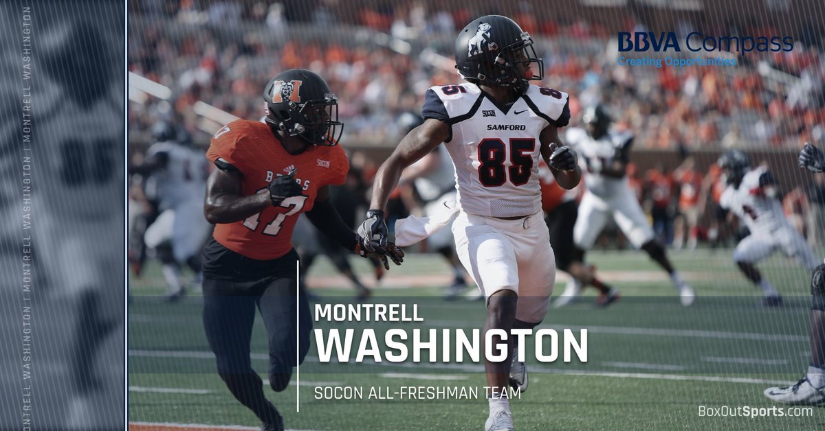 SamfordFootball's tweet photo. Congrats to the @SamfordFootball SoCon All-Freshman Team honorees: Brett Granger, Koi Freeman, Mike Williams and Montrell Washington!!! https://t.co/NvacfG35Kg