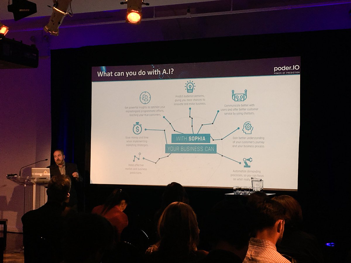 FestivalOfMedia's tweet photo. The power of prediction using AI with @poder_IO  at #BrandLabNA #FOMNA17 https://t.co/qC6uzfe9WN