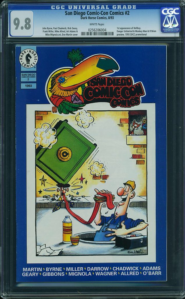 UncleBuck617's tweet photo. @DORKpodcast @DavidKHarbour @IGN Multiple 9.8 CGC copies of first Hellboy US appearance and story in ‘93 SDCC promo issue sold for between $700-$900 just last month #comicbuckguy https://t.co/hIw1RiK5vs