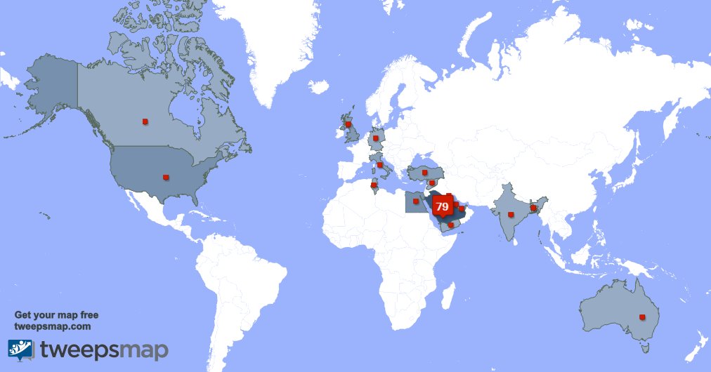 sa_rahk's tweet photo. My followers are in Saudi Arabia(79%), Kuwait(5%) Get your free map https://t.co/sfZ4k5tJPx https://t.co/LwO9CpGjJb