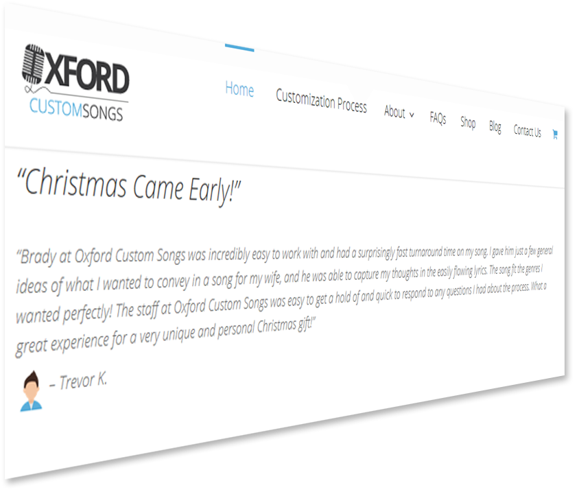Just wrapped up a new custom song for Trevor, a gift for his wife - what an experience! Testimonials say it all... Check it out here: OxfordCustomSongs.com #CustomSong #HolidayMusic