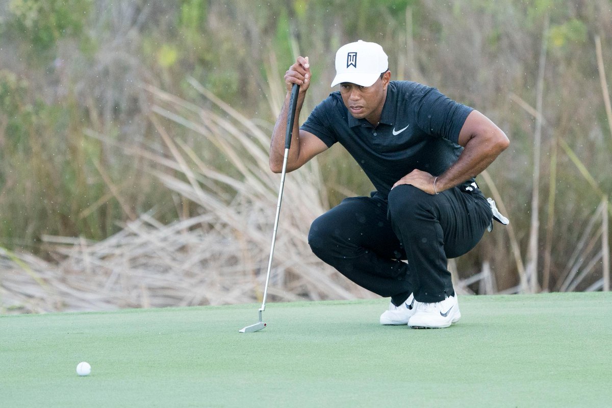 SportsCenter's tweet photo. In his first round after returning to golf, Tiger Woods shot a better score (-3) than 3 of the top 8 players in the world. https://t.co/OaBOIRRm6W