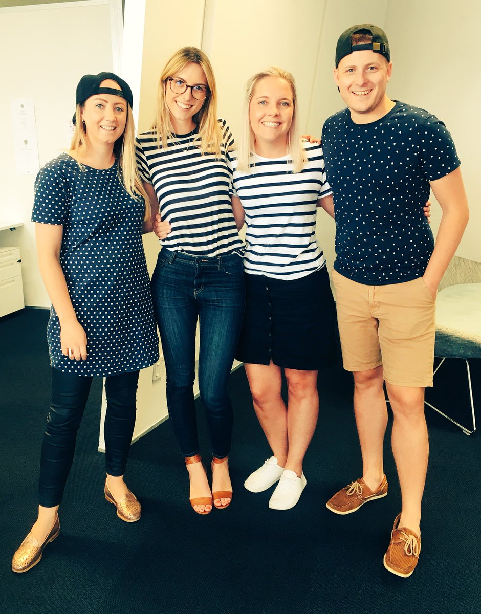 reneev_nz's tweet photo. Who wore it better? #Spotsvsstripes #Workplacetwinning #Wasntplanned https://t.co/Fa2W2I9QI4