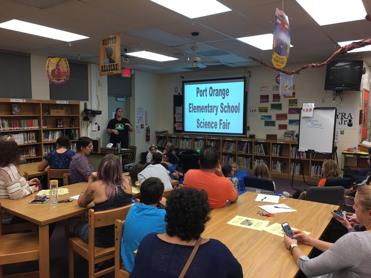 EmilyFagerstrom's tweet photo. Science Project Information Night at POE presented by @Konters5POE. Promoting student achievement in science! @VCSscience @PortOrangeVCS https://t.co/qnRCbdPOhO