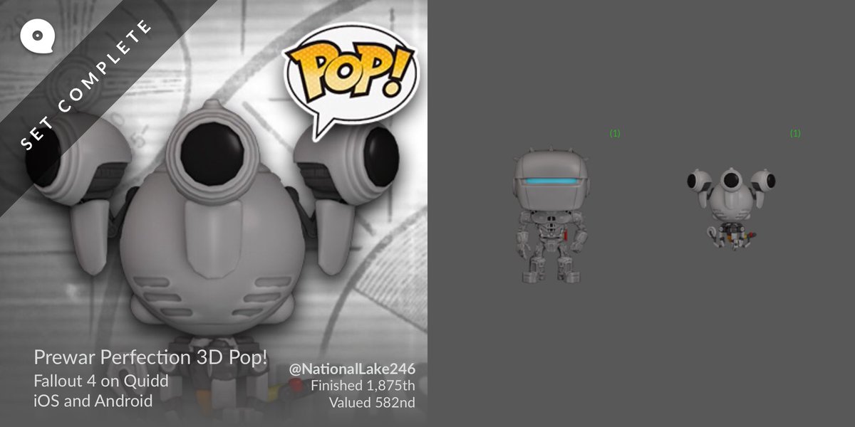 NationalLake246's tweet photo. "Prewar Perfection 3D Pop!" #Fallout4 @Quidd https://t.co/OP80G1UrXH https://t.co/EYLj1qcrSM