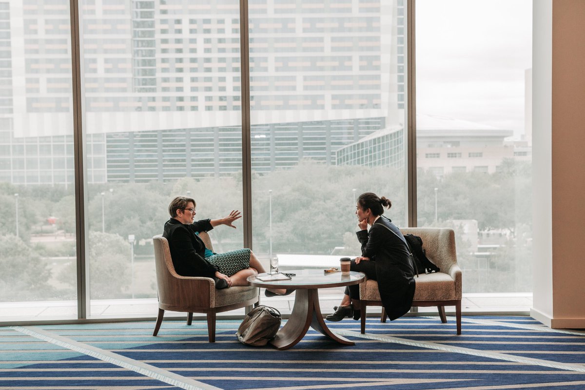 yhao01's tweet photo. Thanks to @ASHEoffice for capturing this fond moment of us catching up from summer. Miss my sounding board @CarrieNKlein! Peer mentoring is just as valuable as any other type of mentorship. #ashe2017 https://t.co/IBGeL7qXt3