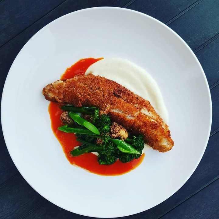 RHKWW's tweet photo. Market Fish Pan Fried Walleye Pecan Crust + Paprika Vinegrette + Brocolini + Cauliflower Puree #rhkww #chefphilip #walleye https://t.co/q13gcr8lSy https://t.co/lyTVjtBo7V https://t.co/z4QyoXEwdp