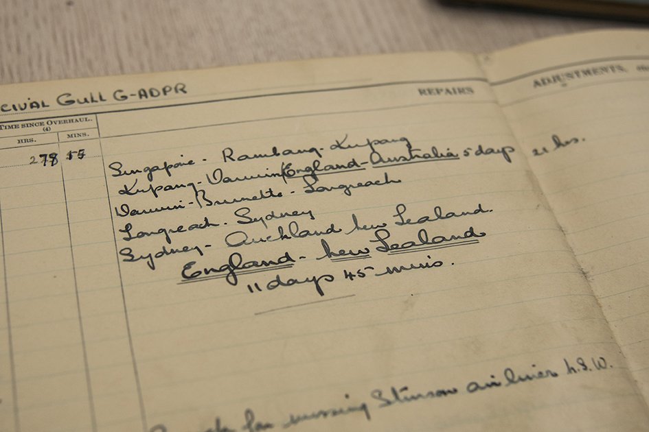 sjfox_nz's tweet photo. Day 8 #museum30 - notebook - an easy one! This is a special object @MOTAT_NZ #JeanBatten's logbook with her entry for the record breaking solo flight from England to @AKL_Airport NZ in October 1936 #amazingwomen #Womenaviators https://t.co/MZ21LZvV1V