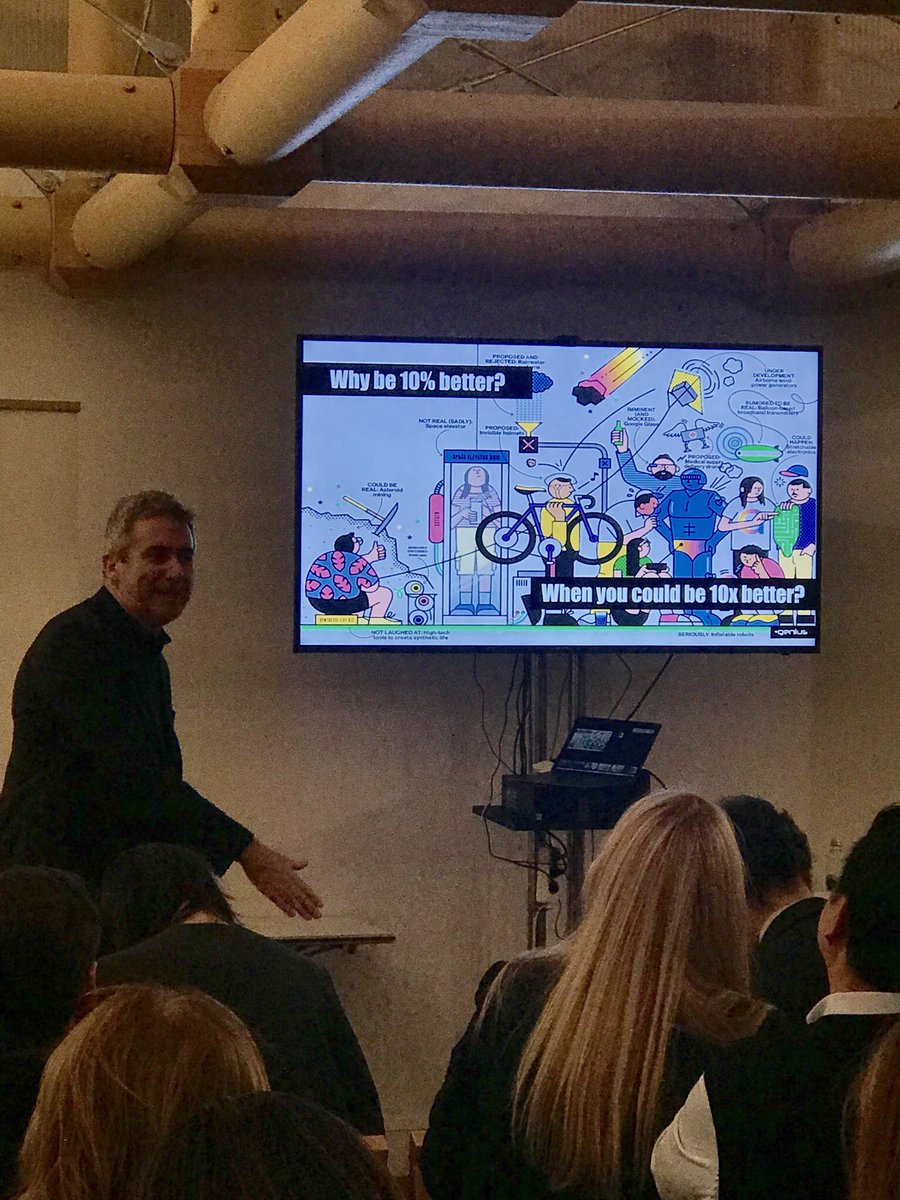 SabineYazbeck's tweet photo. “Why be 10% better when you can be 10X better” says #PeterFisk lead faculty of the GlobalAdvancedManagementProgram @GeniusWorks @IEExecEducation @IEbusiness @IE_MEA https://t.co/1CQ9HqpIiy