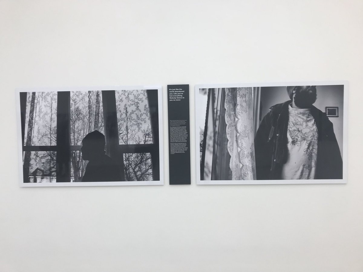 MattSaltmarsh's tweet photo. A night of reflection on hidden issue of statelessness in UK, beyond with stark @grconstantine photos #iBelong #nowherepeople visit @saatchi_gallery to see till Dec 5 https://t.co/UFEiTxgXXm