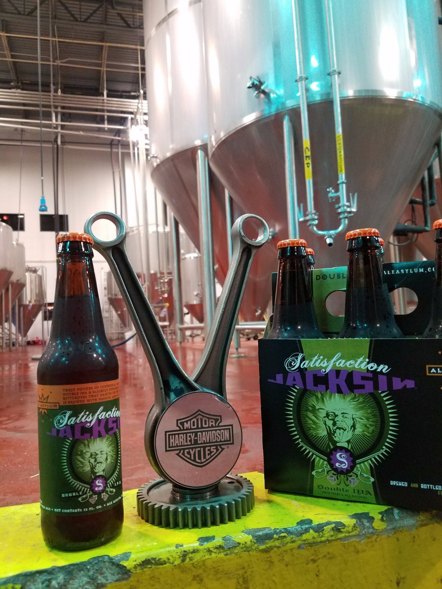 Ale_Asylum's tweet photo. We're revved that Satisfaction Jacksin received the Industry Choice Award at @hdmuseum annual Black Friday Beerfest! Even if it's cold outside, and you've put your bike in storage, this Double IPA can keep you nice and warm. https://t.co/6Kb6cRiafC