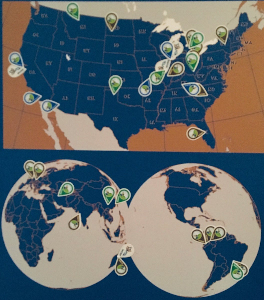 GeoSilos's tweet photo. Think the @AgriNovusIN #agSummit17 didn’t have broad perspectives? Sure the Indiana Map was busy, but check out the US and World map! https://t.co/I9kAJEnYhT