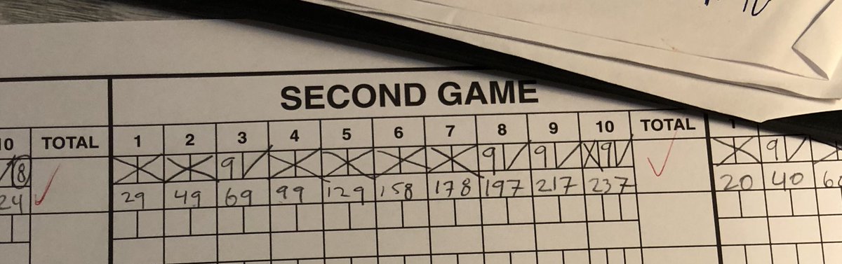 Macabe13's tweet photo. I know many don’t care about my tweets and even fewer care about my tweets about bowling but...

First clean series🎳
Also put all strike shots in play (hit 1-3 pocket every time) https://t.co/TfFkdIo6o9
