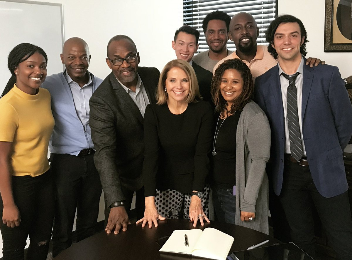 JuVeeProds's tweet photo. The lovely @KatieCouric came to visit us today, she’s filming for her upcoming @natgeochannel series! #TeamJuVee #KatieCouric #NatGeo https://t.co/eovYqZ5iD2