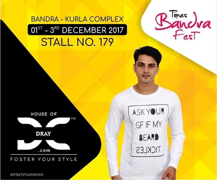 HouseofDray's tweet photo. Now Open for Customers at the Times Bandra Fest! Come in and see the Trendy Quirky Prints on Top Notch Quality Clothing!
#houseofdray #dray #HOD #fashionblogger #fashionista #menstyle #menphysique #shopping #Bandrafest #Giveaway #luckydraw #comicTees #Bestquality https://t.co/c8qoJU9rx8