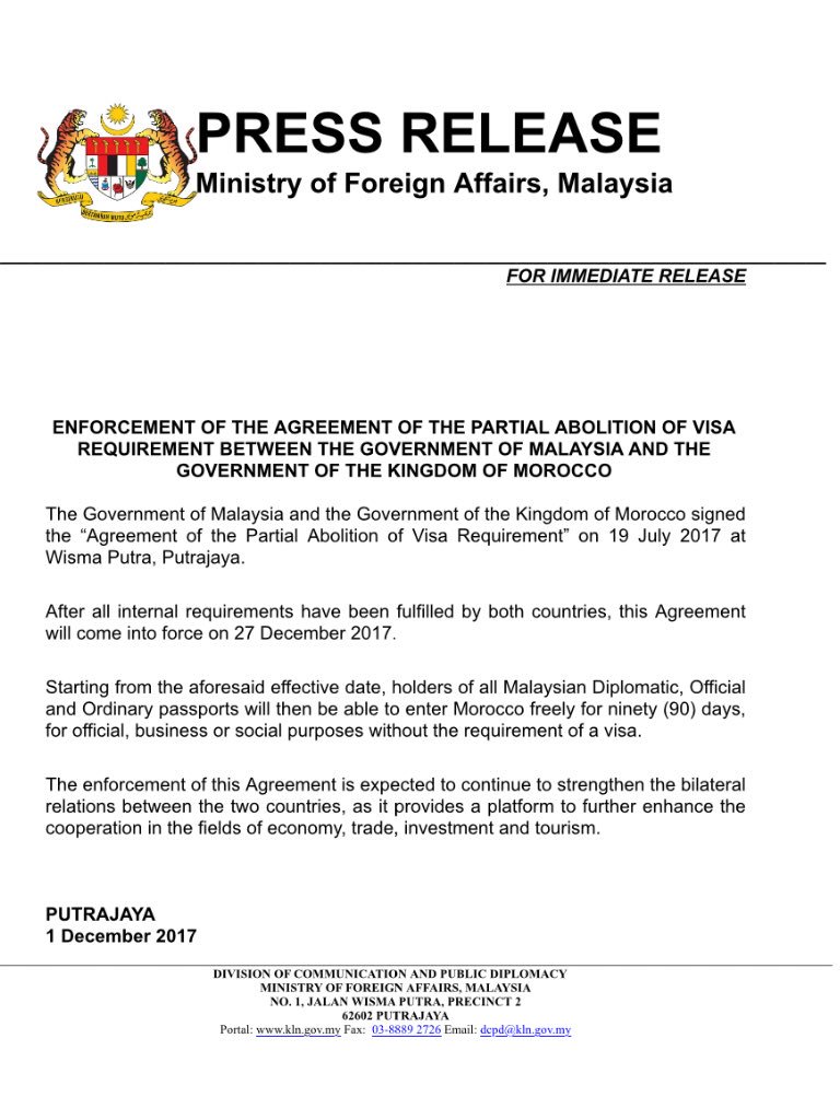 Wisma Putra On Twitter Partial Abolition Visa