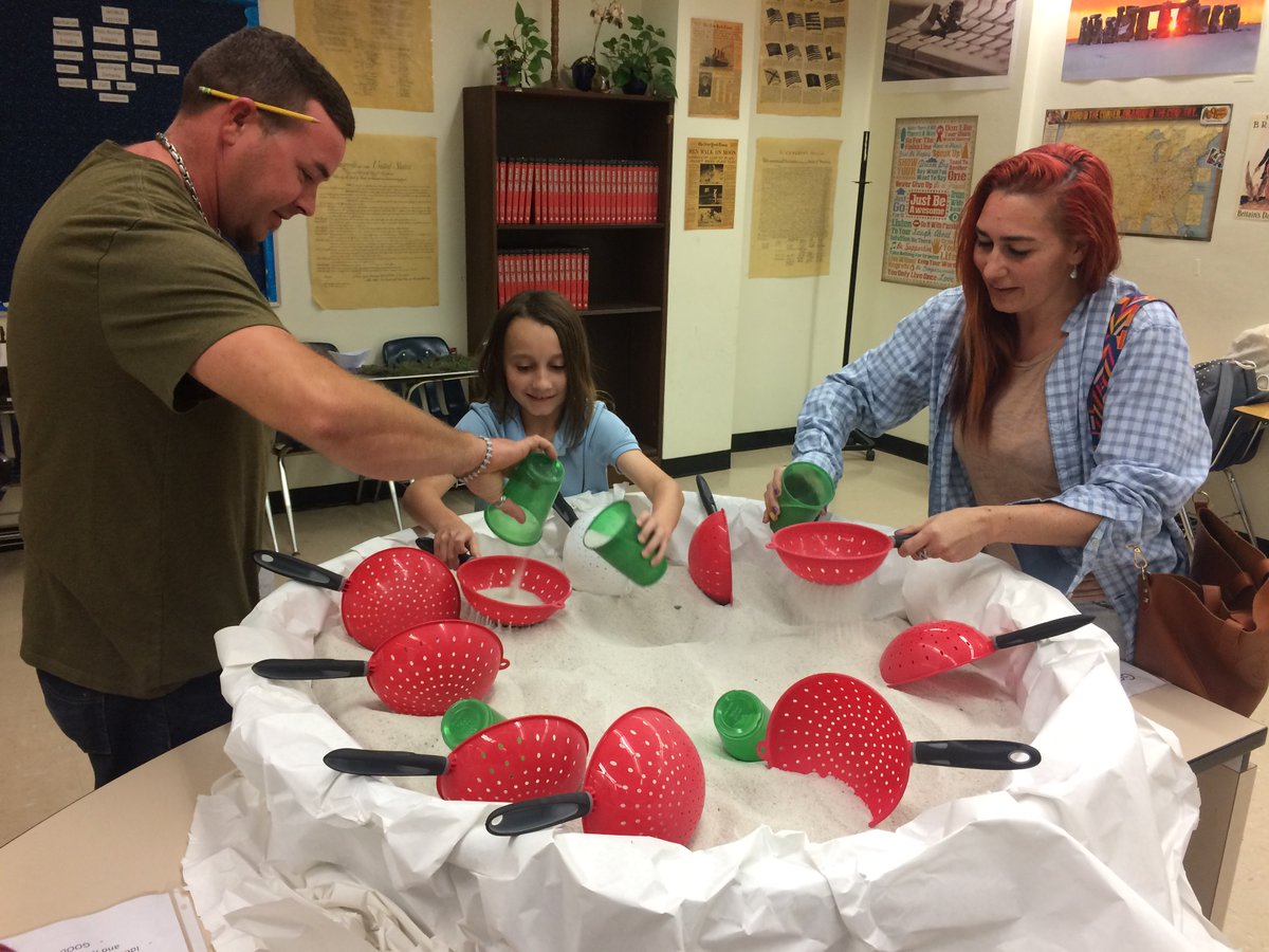 evmartimast's tweet photo. A mock archaeological dig presented by the social studies dept tonight at the @josemartimast #MagnetShowcase #mast1718 https://t.co/WsuQkSD5Dr